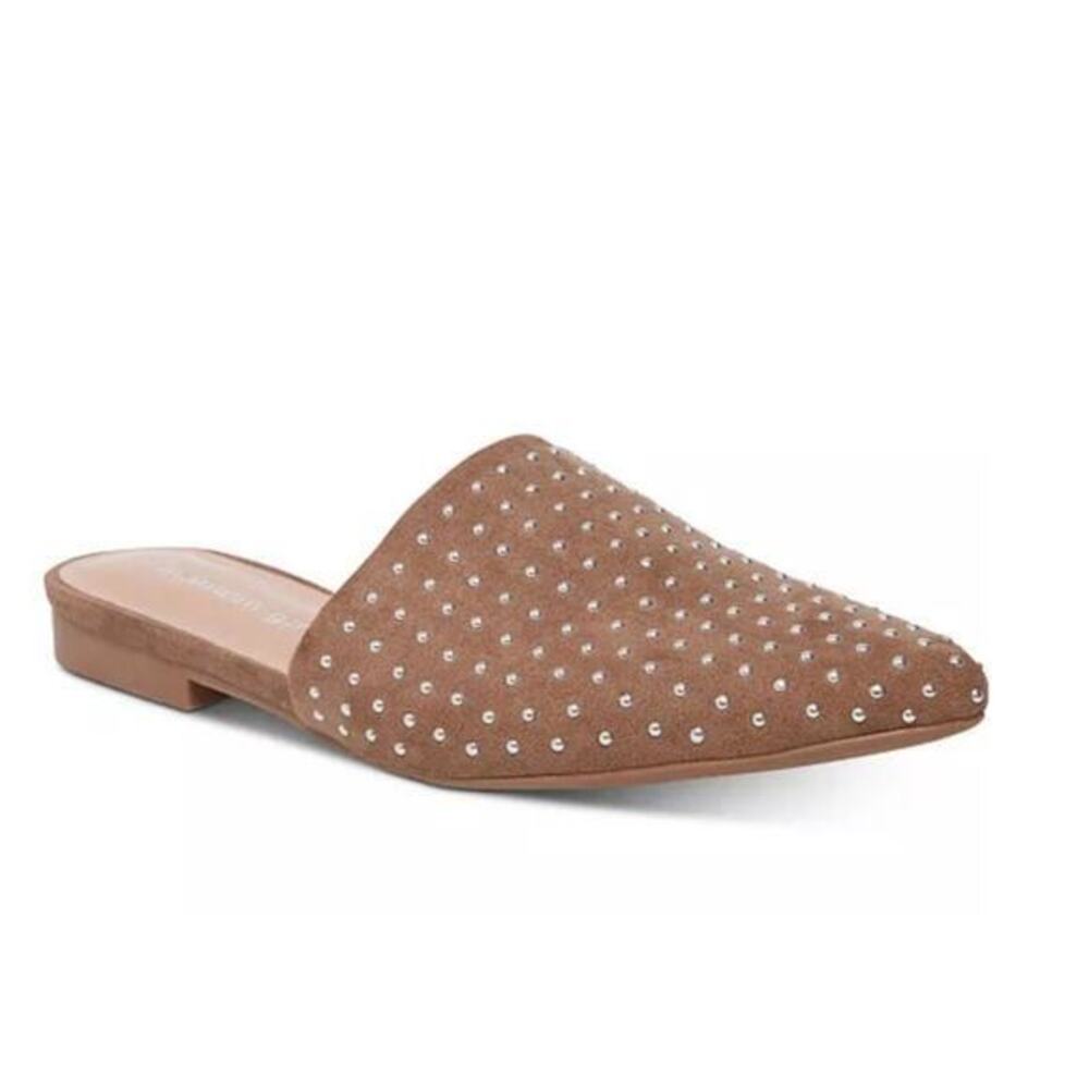Madden Girl Tania Studded Mules slip on pointed toe flat mule shoes size 8